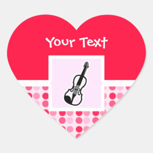 Cute Violin Hart Sticker
