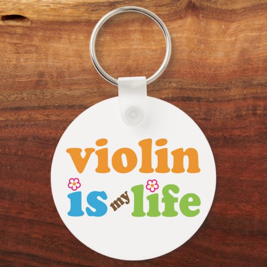 Cute Violin is mijn leven Sleutelhanger (Voorkant)