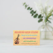 Cute violin leraar cartoon visitekaartje (Staand voorkant)