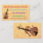 Cute violin leraar cartoon visitekaartje (Voorkant / Achterkant)