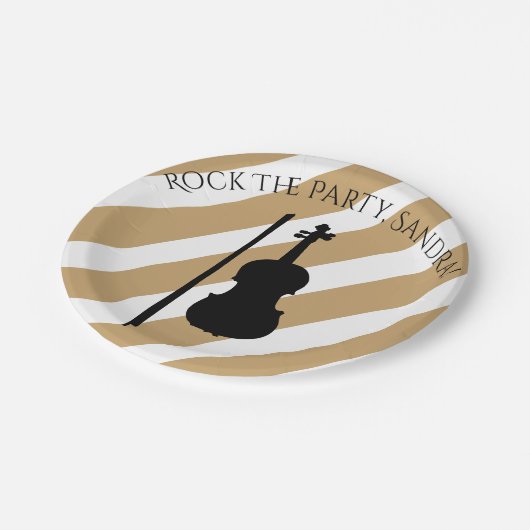 Cute Violin Rock en Roll Musical Instruments Papieren Bordje (Gekanteld)