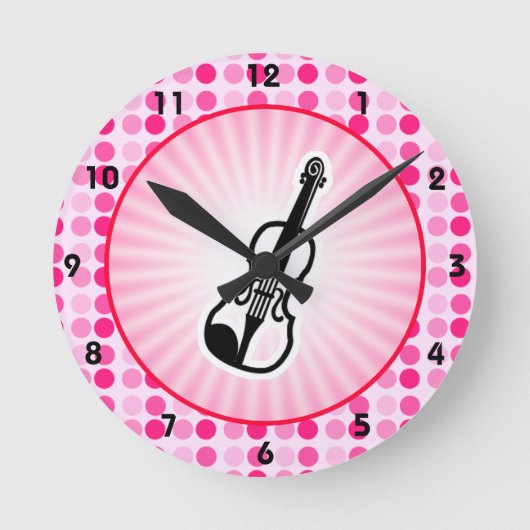Cute Violin Ronde Klok (Voorkant)