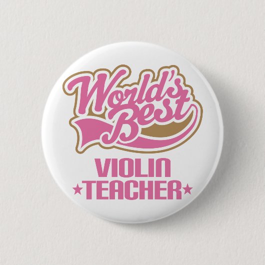 Cute Violin Teacher Ronde Button 5,7 Cm (Voorkant)