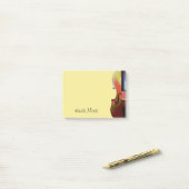 Cute Violin Yellow Monogram Musical Post-it® Notes (Op bureau)