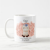 Cute Virgo Maiden Waterverf Bull Zodiac Monogram Koffiemok (Links)
