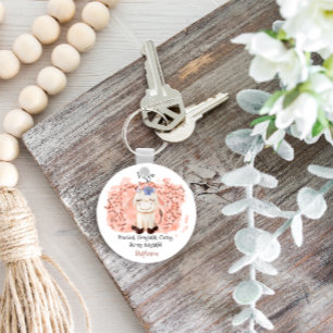 Cute Virgo Maiden Waterverf Bull Zodiac Sleutelhanger