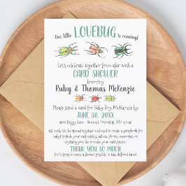 Cute Virtual Baby Shower Love Bugs Beetles Kaart