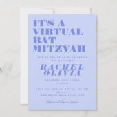Cute Virtual Online Lavender Bat Mitzvah Kaart (Voorkant)