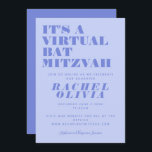 Cute Virtual Online Lavender Bat Mitzvah Kaart<br><div class="desc">Cute Virtual Online Bat Mitzvah Invitation in Lavender</div>