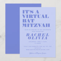 Cute Virtual Online Lavender Bat Mitzvah