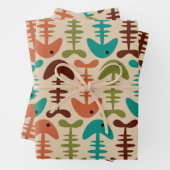 Cute Vis Bot Patroon Inpakpapier Vel (In situ)