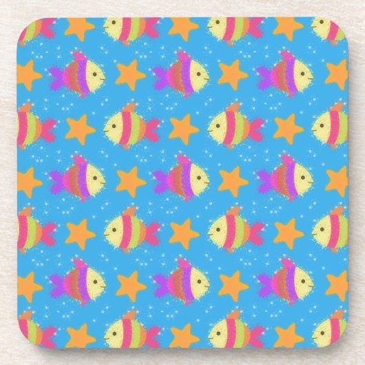 Cute Vis En Zeester Patroon Drankjes Onderzetter (Voorkant)