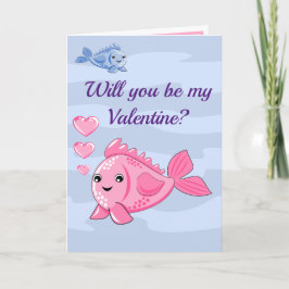 Cute Vis Valentijnskaart Vouwkaart Kaart