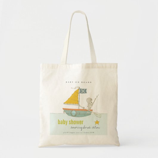 Cute Vissen Teddy Bear Star Sailboat Baby shower Tote Bag (Voorkant)