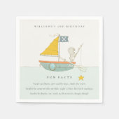 Cute Vist Beer Star Sailboat Fun Facts Birthday Servet (Voorkant)