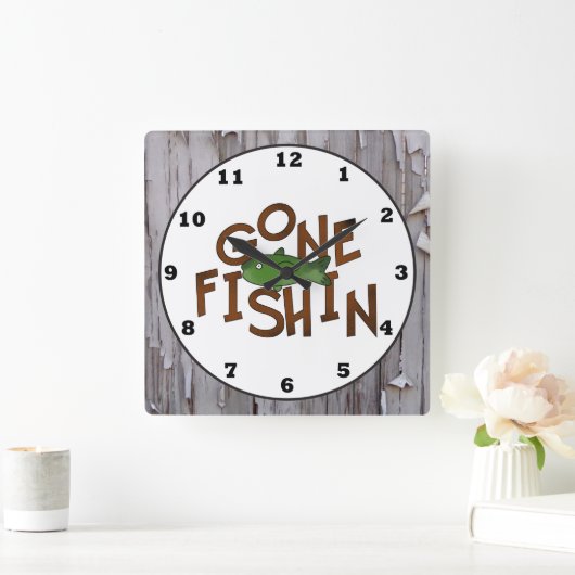 Cute Vist cabinewoordspekklokklok Vierkante Klok (Huis)