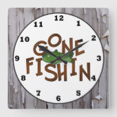 Cute Vist cabinewoordspekklokklok Vierkante Klok (Voorkant)