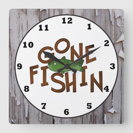 Cute Vist cabinewoordspekklokklok Vierkante Klok (Voorkant)