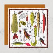 Cute Vist Tackle Happy Fathers Day Feestdagenkaart (Voorkant / Achterkant)