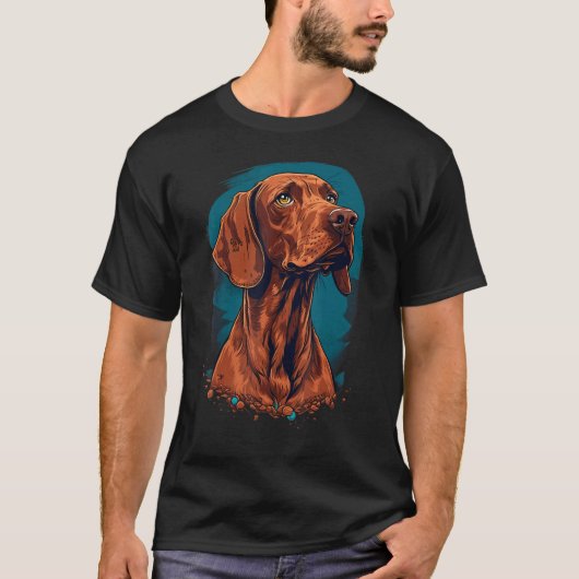 Cute Vizsla Dog on Vizsla  1 T-shirt (Voorkant)