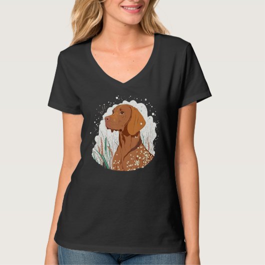 Cute Vizsla Dog on Vizsla Lover_3 T-shirt (Voorkant)