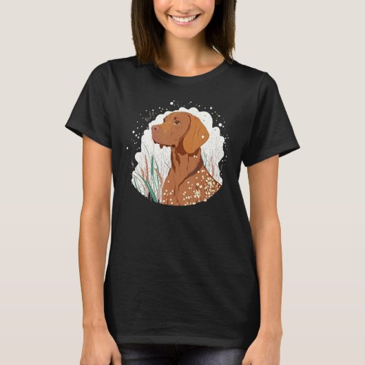 Cute Vizsla Dog on Vizsla Lover_3 T-shirt (Voorkant)