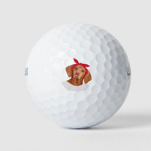 Cute Vizsla met hoofddoek Golfballen (Voorkant)
