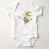 Cute vliegende eend baby body | Grappig dier Char Romper (Voorkant)