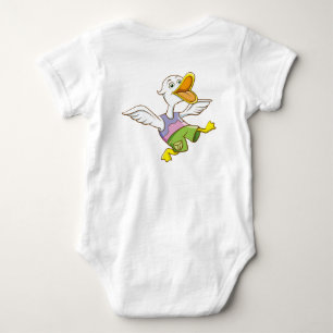 Cute vliegende eend baby body Grappig dier Char Romper
