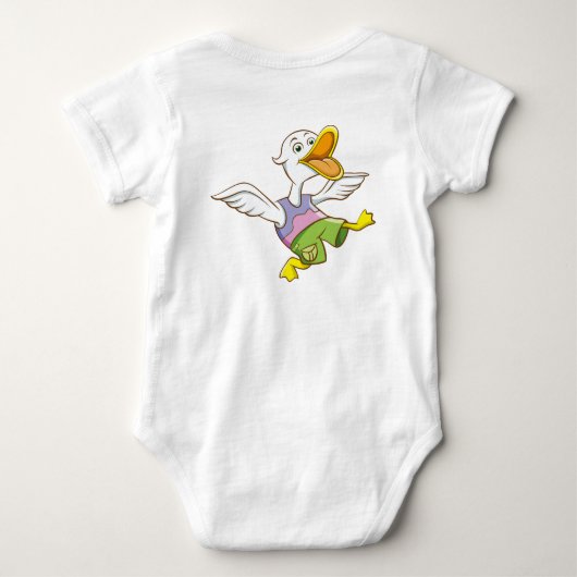 Cute vliegende eend baby body | Grappig dier Char Romper (Achterkant)