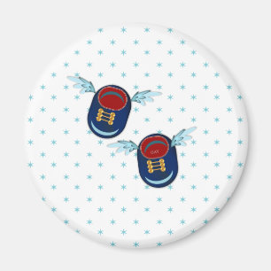 Cute vliegende gevleugelde schoentjes in blauw en magneet