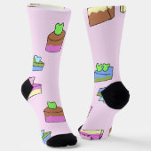 Cute vliegende kikker cakes sokken (Gebogen)