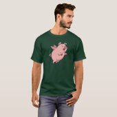 Cute Vliegende Varken Cartoon T-shirt (Voorkant volledig)