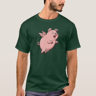 Cute Vliegende Varken Cartoon T-shirt