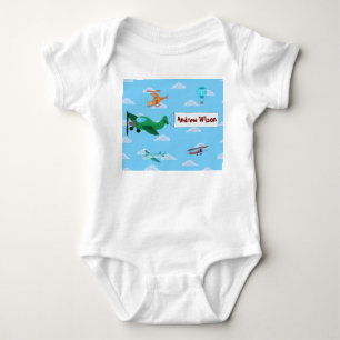 Cute Vliegtuigen en Helikopter voor Baby Jongen Romper