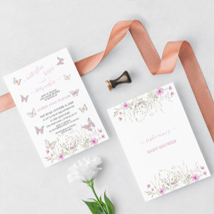 Cute Vlinder Kusjes en Baby Wensen Baby Shower Kaart