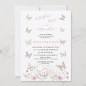 Cute Vlinder Kusjes en Baby Wensen Baby Shower Kaart (Voorkant)