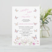 Cute Vlinder Kusjes en Baby Wensen Baby Shower Kaart (Staand voorkant)