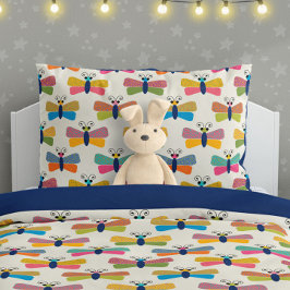 Cute Vlinderpatroon op Crème Kussensloop