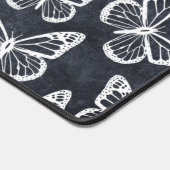 Cute Vlinders Elegant Chic Patroon Grijs & Wit Bureaumat (Hoek)