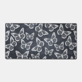 Cute Vlinders Elegant Chic Patroon Grijs & Wit Bureaumat (Voorkant)