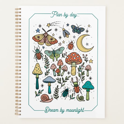 Cute Vlinders, Paddenstoelen en Insecten Planner (Voorkant)