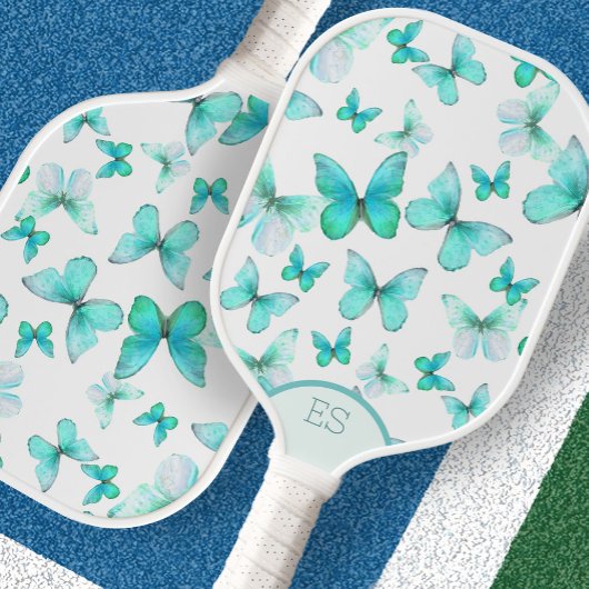 Cute vlinders turquoise pickleballpaddle pickleball paddle