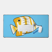 Cute vlinvis cartoon illustratie bureaumat (Keyboard & Muis)