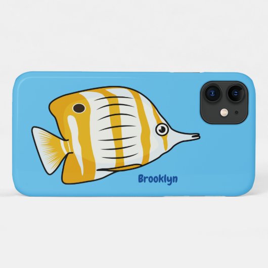 Cute vlinvis cartoon illustratie Case-Mate iPhone case (Achterkant (horizontaal))