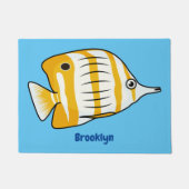 Cute vlinvis cartoon illustratie deurmat (Voorkant)