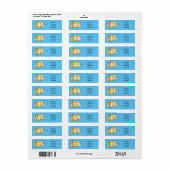 Cute vlinvis cartoon illustratie etiket (Full Sheet)