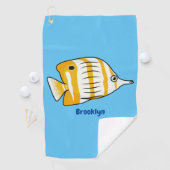 Cute vlinvis cartoon illustratie golfhanddoek (Insitu)