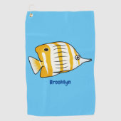 Cute vlinvis cartoon illustratie golfhanddoek (Voorkant)