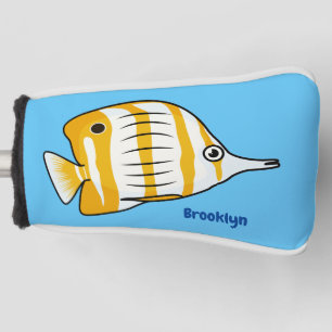 Cute vlinvis cartoon illustratie golfheadcover
